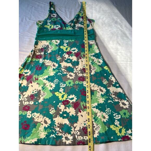 Patagonia® Worn Wear W's Margot Teal Green Floral Stretch Knit Dress SZ MED - Picture 7 of 9